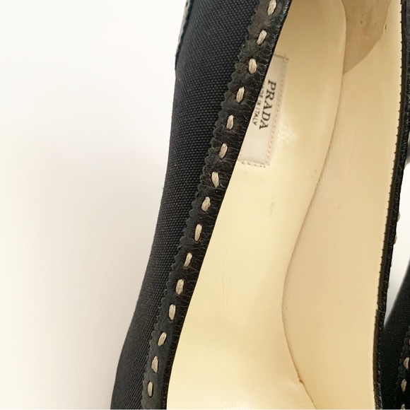 VINTAGE PRADA POINTY BUCKLE THREAD HEEL - Picture 6 of 11